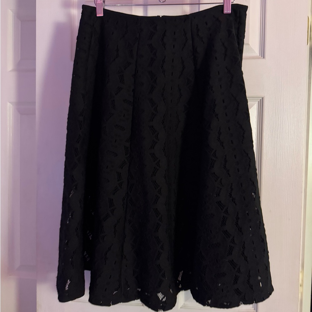 Elegant Black eyelet Skirt